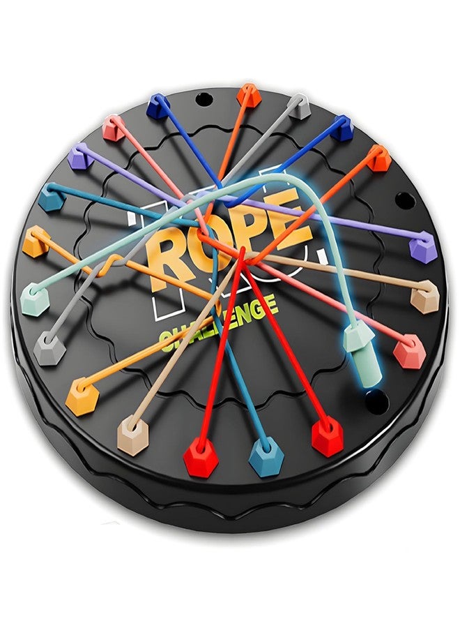 ZELVO Rope Untying Challenge Twisted Rope Knots Untangle Stack Puzzle Brainy Knots Untangling Table Puzzle Twist (Round) - Image 1